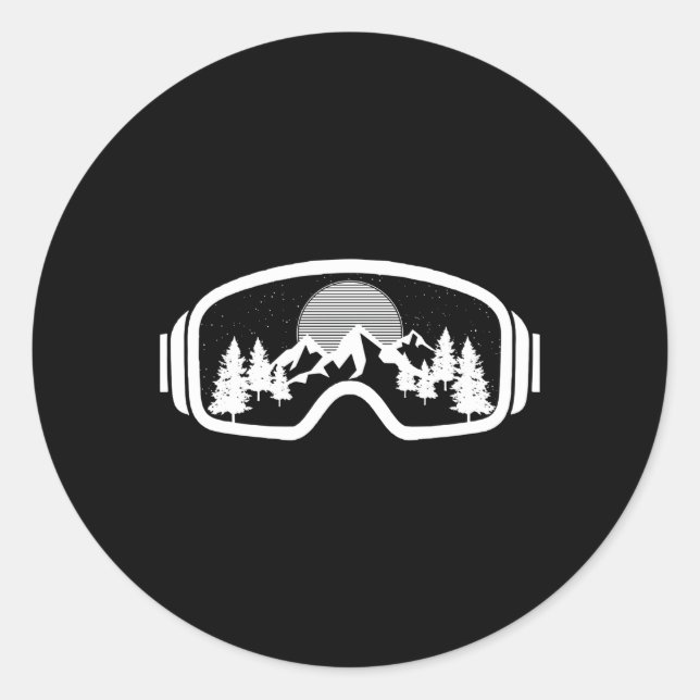 Snowboard Ski Skifahren Goggles Snowboarder Skier  Runder Aufkleber (Vorderseite)
