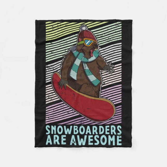 Snowboard Skifahren Snowboarder Wettbewerb Fleecedecke (Vorderseite)
