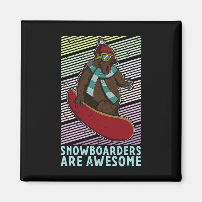 Snowboard Skifahren Snowboarder Wettbewerb Magnet (Vorne)