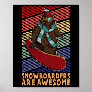 Snowboard Skifahren Snowboarder Wettbewerb Poster