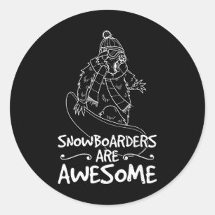 Snowboard Skifahren Snowboarder Wettbewerb Runder Aufkleber