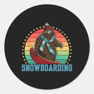 Snowboard Skifahren Snowboarder Wettbewerb Runder Aufkleber