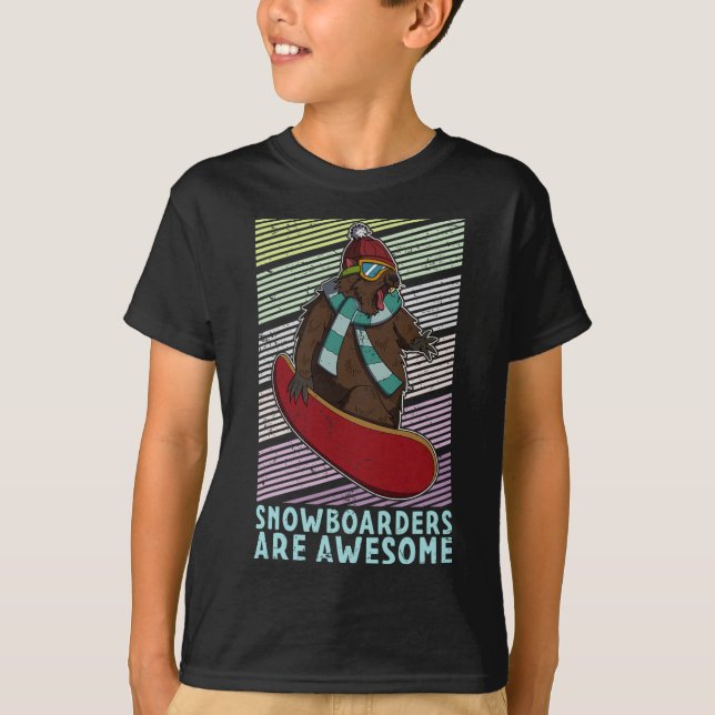 Snowboard Skifahren Snowboarder Wettbewerb T-Shirt (Vorderseite)