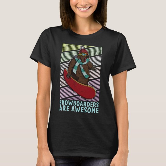 Snowboard Skifahren Snowboarder Wettbewerb T-Shirt (Vorderseite)