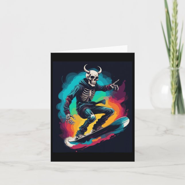 Snowboard Skull Snowboarden Skull Snowboarder Sku Karte (Vorderseite)