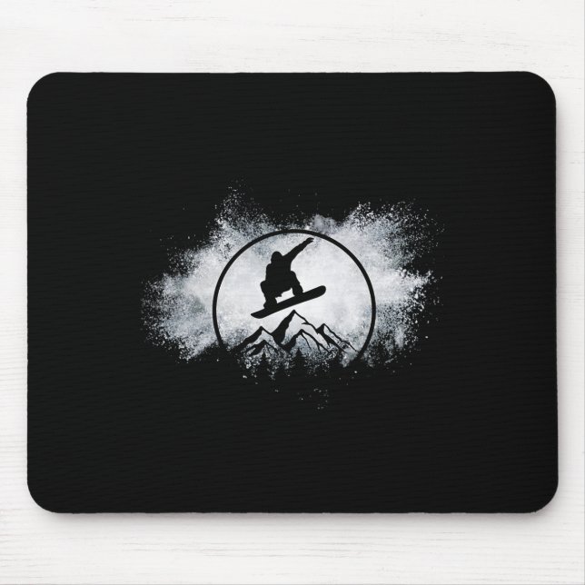 Snowboard Snow Cloud Big Air Snowboarder Snowboard Mousepad (Vorne)
