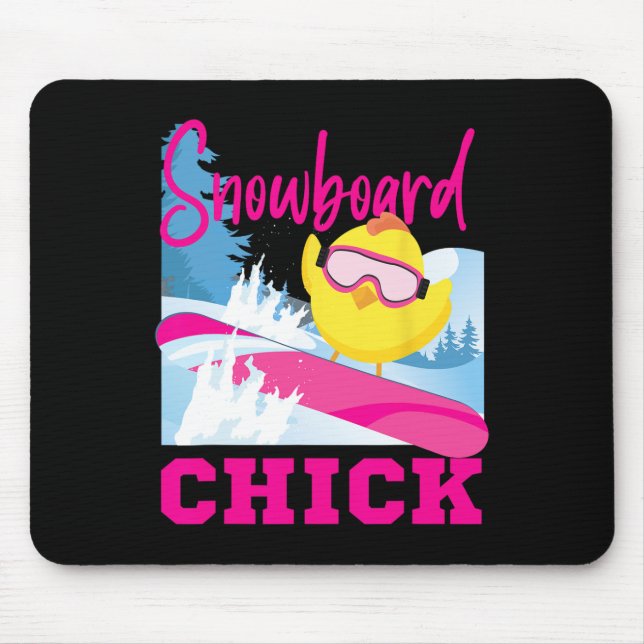 Snowboard Snowboard Chicken Chick Snowboard Chi Mousepad (Vorne)