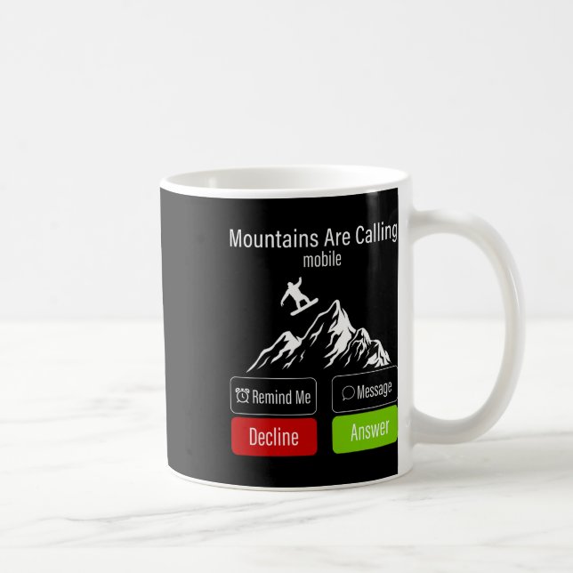 Snowboard Snowboard Mobile Phone Display Mountain Kaffeetasse (Rechts)