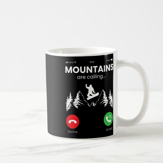 Snowboard Snowboard Mobile Phone Display Mountain Kaffeetasse (Rechts)