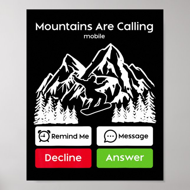 Snowboard Snowboard Mobile Phone Display Mountain Poster (Vorne)