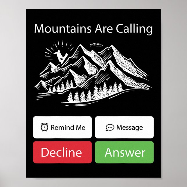 Snowboard Snowboard Mobile Phone Display Mountain Poster (Vorne)