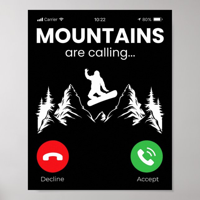 Snowboard Snowboard Mobile Phone Display Mountain Poster (Vorne)