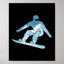 Snowboard Snowboard Mountains Vintag Poster