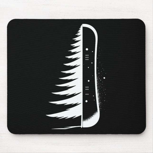Snowboard Snowboard Pine Tree Snowboarder Mousepad (Vorne)