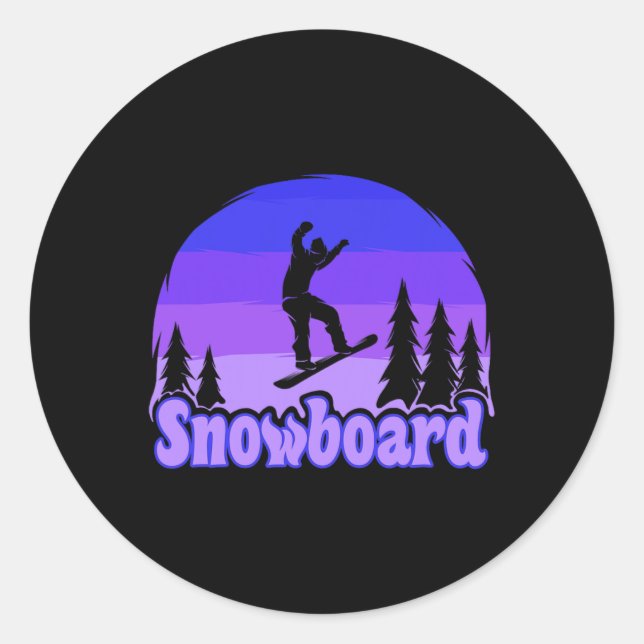 Snowboard Snowboard Snowboarder 1 Runder Aufkleber (Vorderseite)