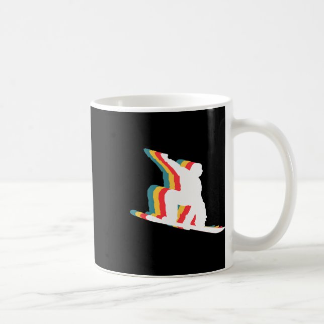 Snowboard Snowboard Snowboarder Retro Kaffeetasse (Rechts)