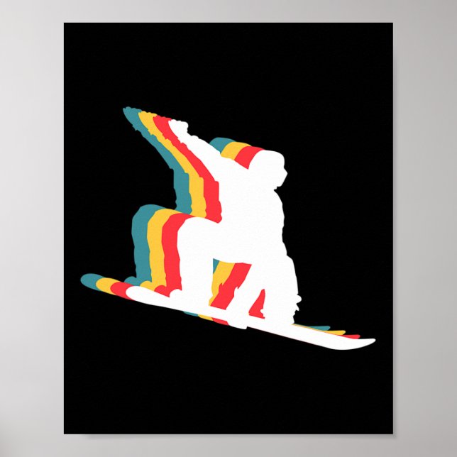Snowboard Snowboard Snowboarder Retro Poster (Vorne)