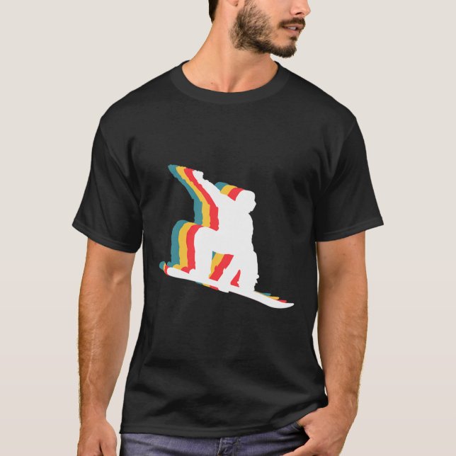 Snowboard Snowboard Snowboarder Retro T-Shirt (Vorderseite)