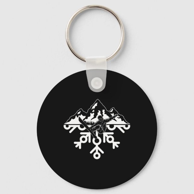 Snowboard Snowboard Snowflake Schlüsselanhänger (Vorderseite)