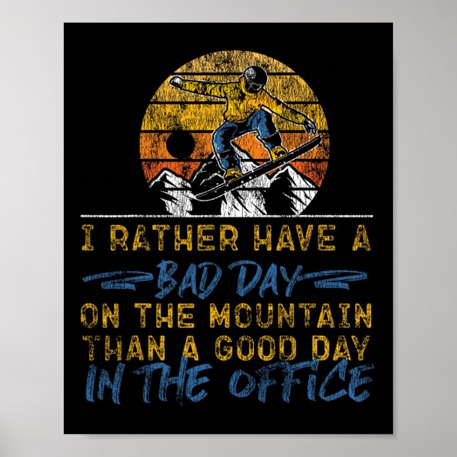 Snowboard Snowboard Vintag Retro Ich habe eher Poster (Vorne)