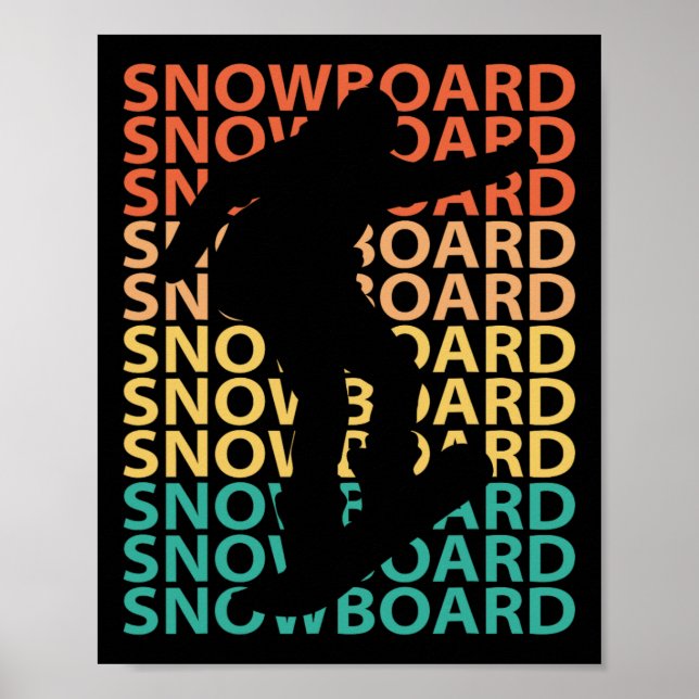 Snowboard Snowboard Vintag Retro Snowboard 1 Poster (Vorne)