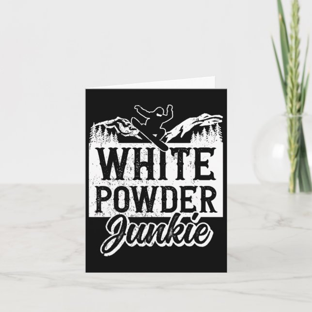 Snowboard Snowboard Vintag Retro White Powder Karte (Vorderseite)