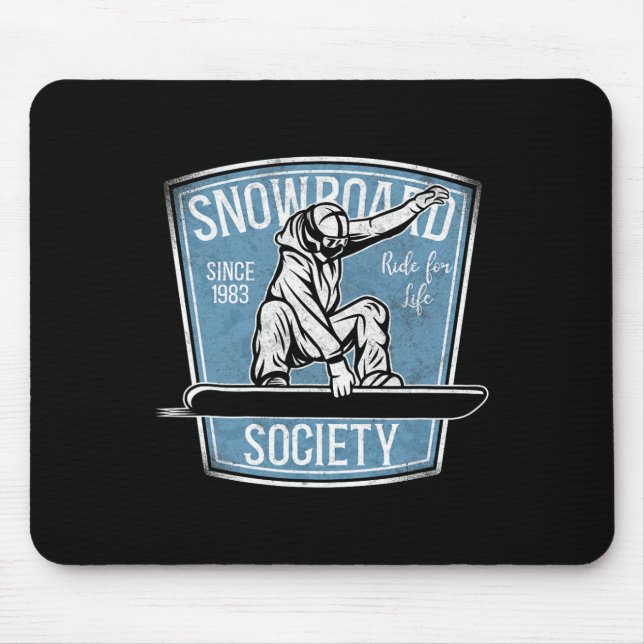 Snowboard Snowboard Vintage Gesellschaft Mousepad (Vorne)