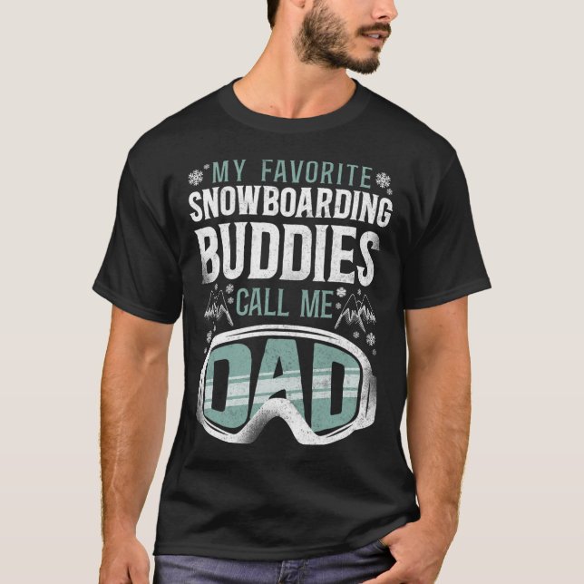 Snowboard Snowboard Vintager Vater T-Shirt (Vorderseite)