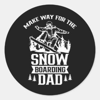 Snowboard Snowboarden für den Snowboarder Vater Runder Aufkleber