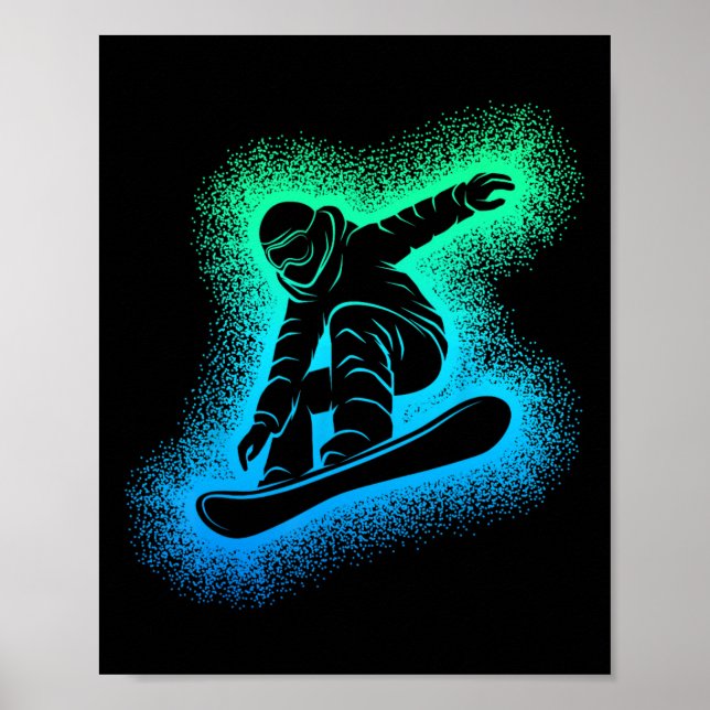 Snowboard Snowboarden Kinder Jungen Männer Poster (Vorne)