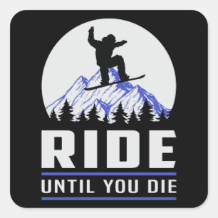 Snowboard Snowboarden Snowboarder Funny Geschenk Quadratischer Aufkleber