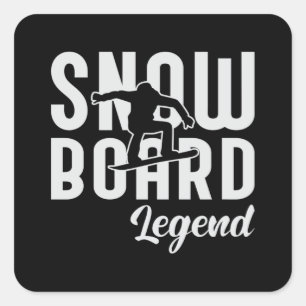 Snowboard Snowboarden Snowboarder Snow Funny Gesch Quadratischer Aufkleber