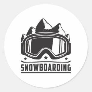 Snowboard Snowboarder Snowboarden Snow Geschenk Id Runder Aufkleber
