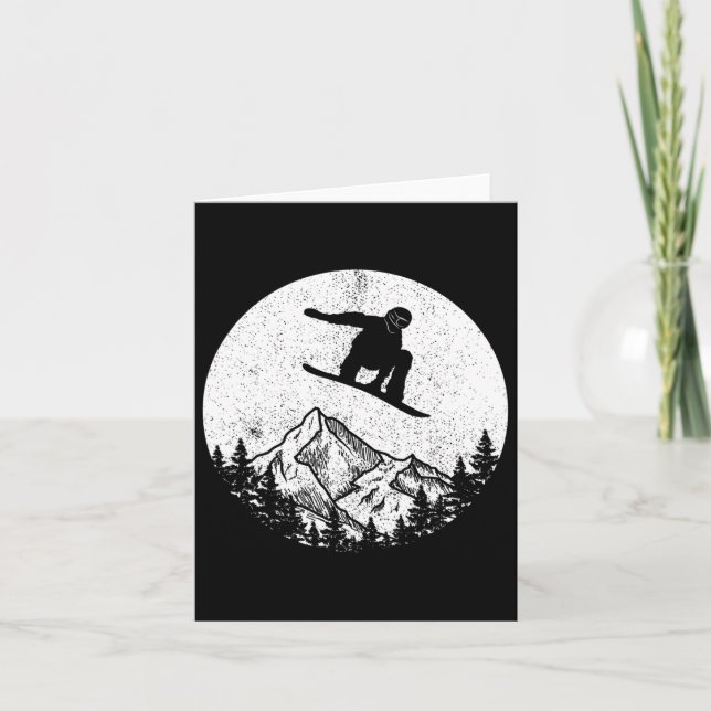 Snowboard Snowboarding Silhouette Snowboarden Gif Karte (Vorderseite)