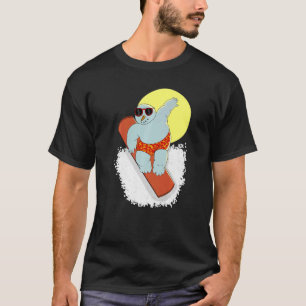 Snowboard Snowman Cool Graphic T-Shirt