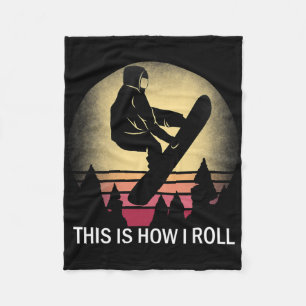 Snowboard So Roll ich Snowboarden Silhouet Fleecedecke