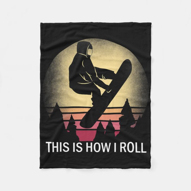 Snowboard So Roll ich Snowboarden Silhouet Fleecedecke (Vorderseite)