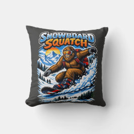 Snowboard Squatch – Funny Bigfoot Snowboarding  Kissen