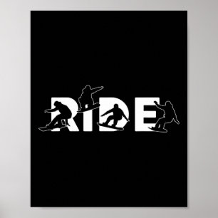 Snowboard Stuff Snowboarden Männer Frauen Kinder Poster