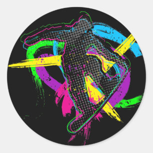 Snowboard-Trick Runder Aufkleber