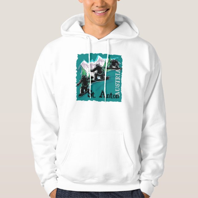 Snowboard-Typ von Saint Anton Austria Hoodie (Vorderseite)