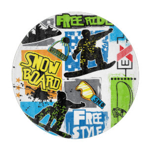 Snowboard Typografie: Hintergrund des extremen Kin Schneidebrett