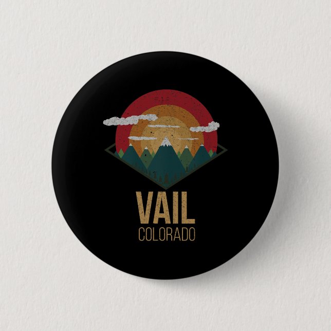 Snowboard Vail Colorado Ski Winter Mountain Gesche Button (Vorderseite)