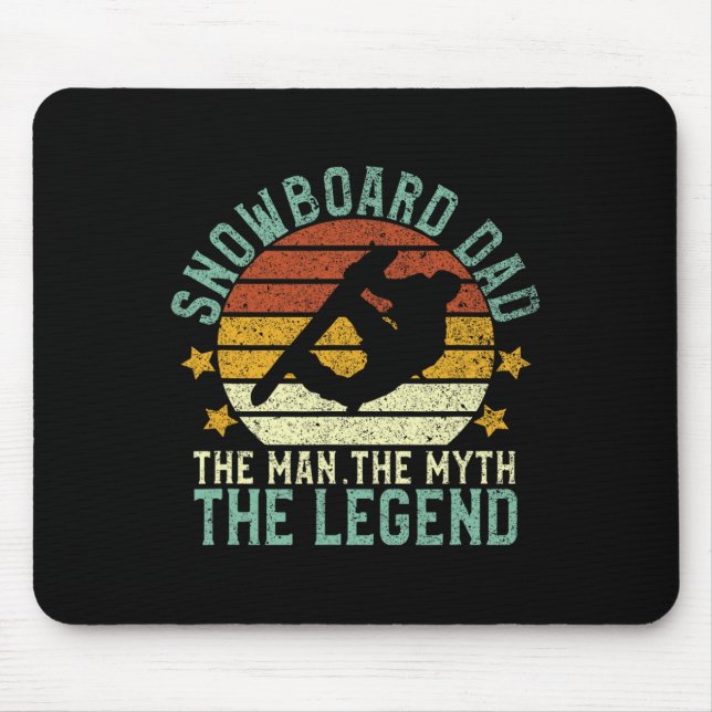 Snowboard Vater Der Mensch Der Mythos Der Snowboar Mousepad (Vorne)