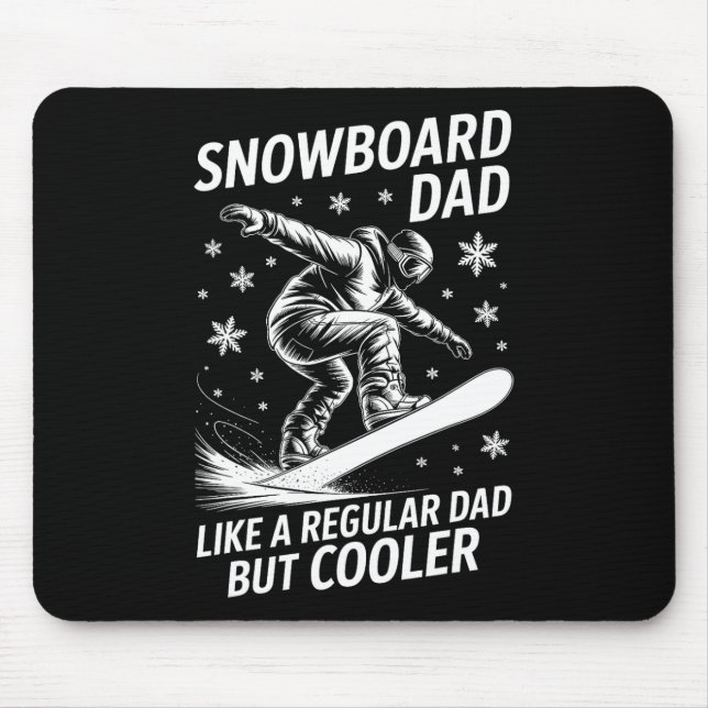 Snowboard Vater Funny Snowboarder Mousepad (Vorne)