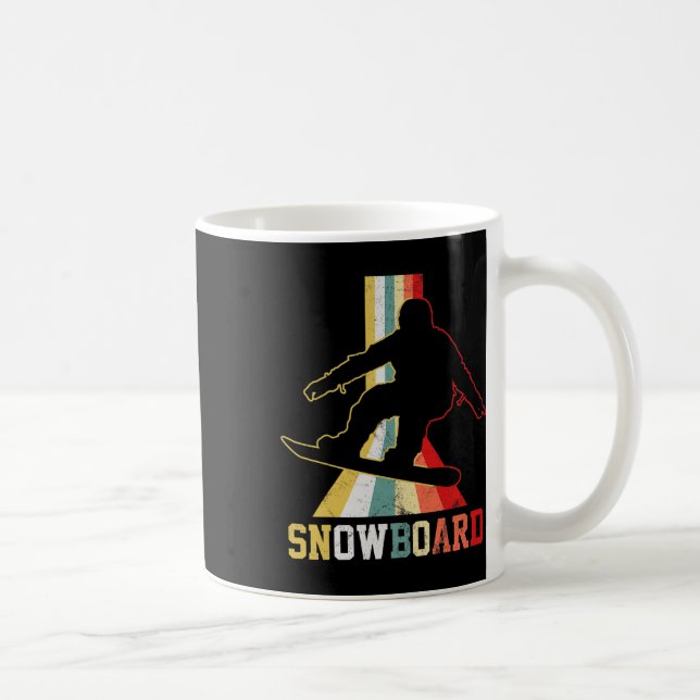 Snowboard Vintag Snowboarden Snowboarder Kaffeetasse (Rechts)
