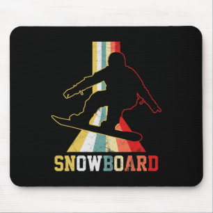 Snowboard Vintage Snowboarden Snowboarder Mousepad