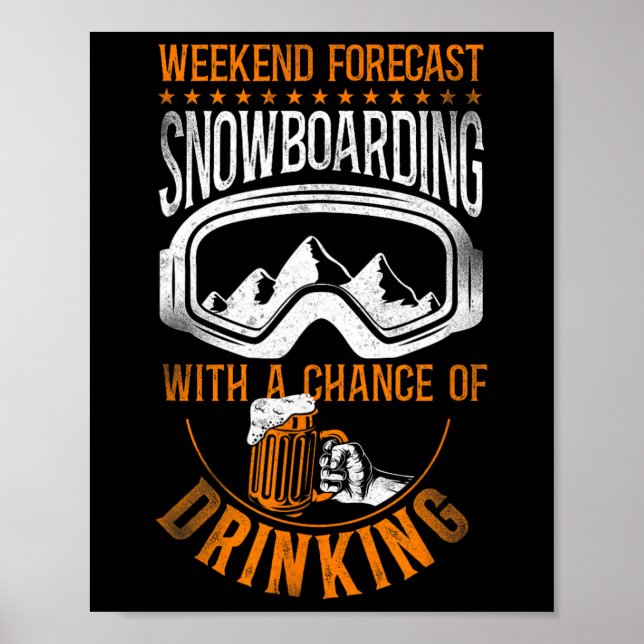 Snowboard Vintages Bier 1 Poster (Vorne)