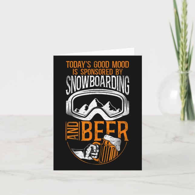 Snowboard Vintages Bier Karte (Vorderseite)