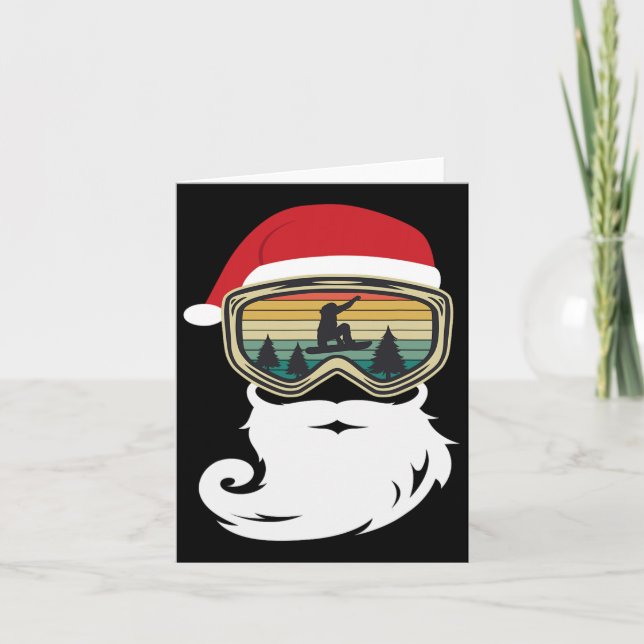 Snowboard Weihnachten als Weihnachtsmann Snowboard Karte (Vorderseite)